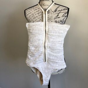 Alexis Bodysuit / Swimsuit with Zippered Neckline